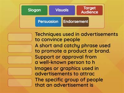 Match the advertisement terms.