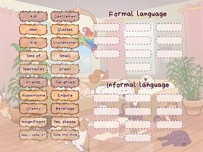 Formal and informal language sorting