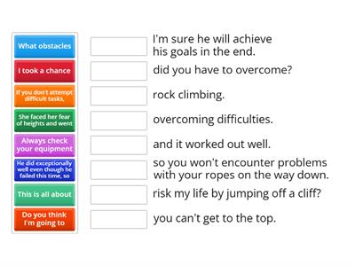 Match the sentence halves.