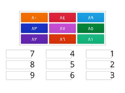 رتبي الاعداد ٨٠ الى ٨٩