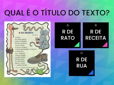 LEITURA E INTERPRETAÇÃO DE TEXTO