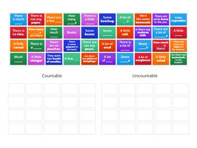 countable and uncountable