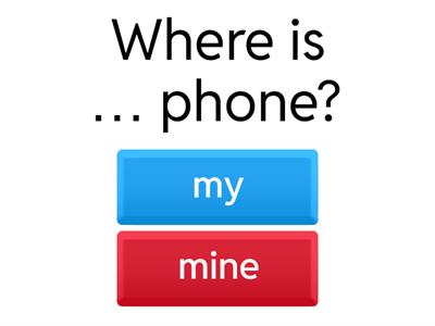 Possessive Pronouns vs. Possessive Adjectives