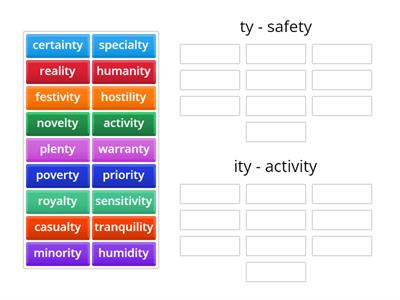 4.10 (sort 10- deriv) Suffix: ty, ity (Blue)