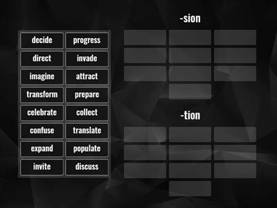  -sion / -tion