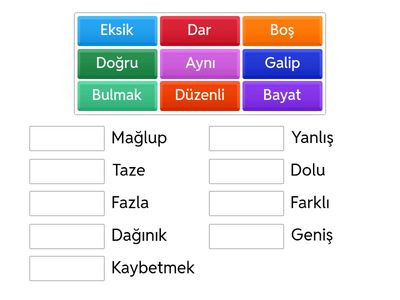 Zıt Anlamlı Kelimeler-1