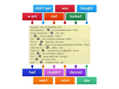 Past Simple irregular & regular verbs