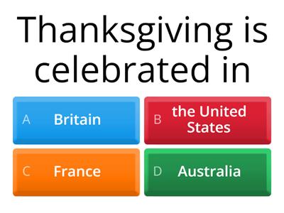 Thanksgiving Quiz 