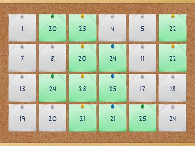 Name the Numbers 20-31 (Tuesday)