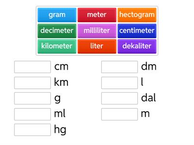 Metric System Match