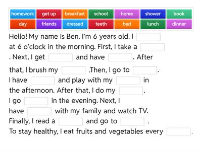  Ben My daily routine