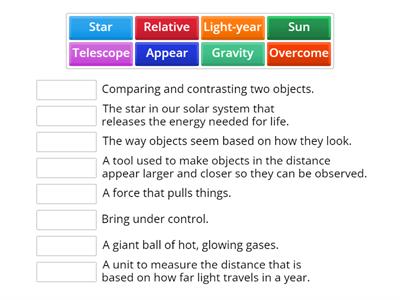 The Universe Vocabulary