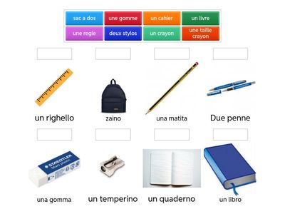 Oggetti scolastici in francese