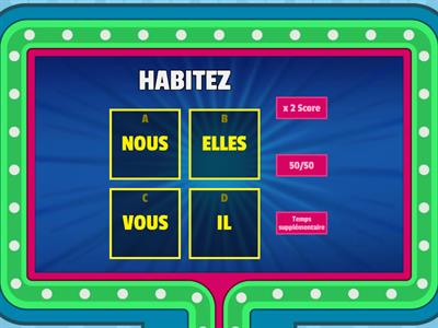  VERBE HABITER PRESENT con gameshow quiz