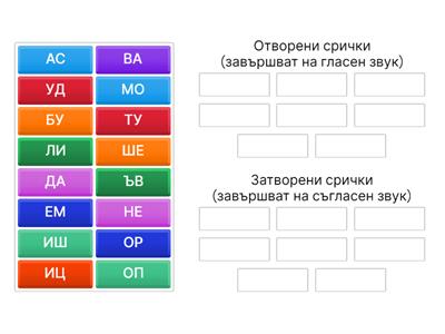 Отворени и затворени срички