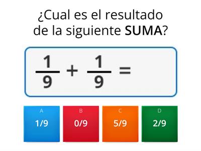 Sumas y restas de fracciones con igual denominador