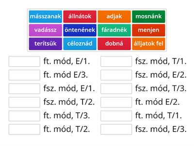 Feltételes és felszólító módú igék