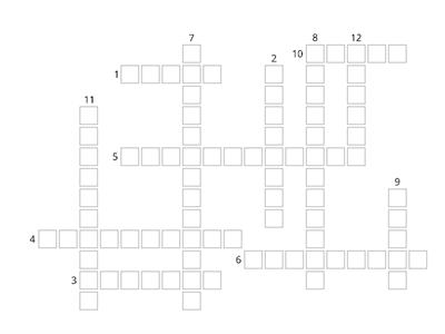 Outcomes pre Unit 1 Jobs Crossword