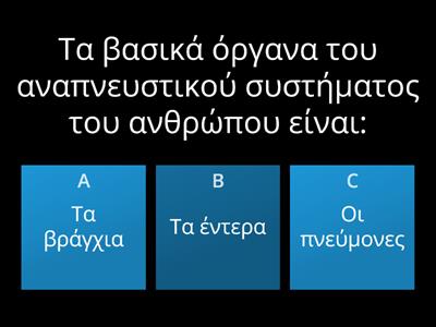 Τα μέρη του αναπνευστικού συστήματος