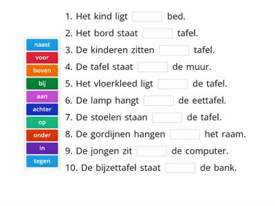 Preposities - wonen