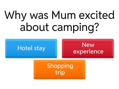 Let's Go Camping! Reading Comprehension