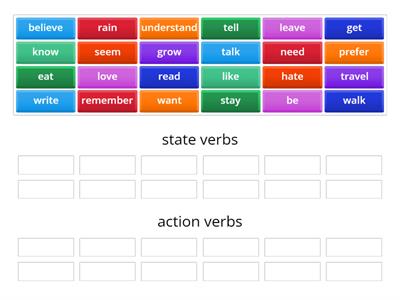 state verbs / action verbs 