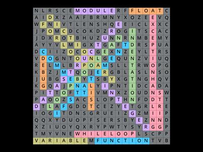 Find hidden words associated with Python programming?