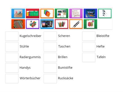  Gegenstände im Kursraum. DaF A1.