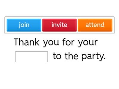 Parties - fill the gap