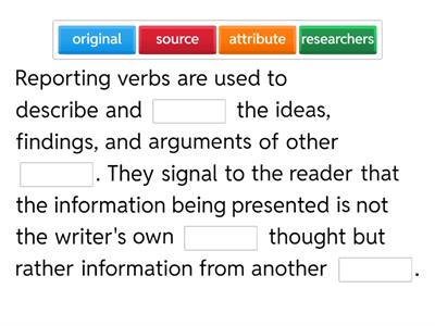 Reporting verbs