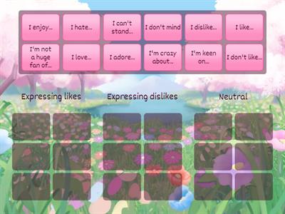 Expressing likes and dislikes