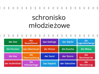 Infos 2-Reisen. Znajdź parę.