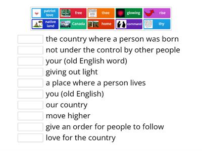 O Canada anthem Vocab Part 2