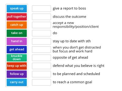 Phrasal verbs for job interview