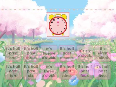 Telling the time (:00,:30)  Find the match 