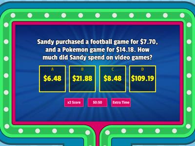 Money Word Problems*