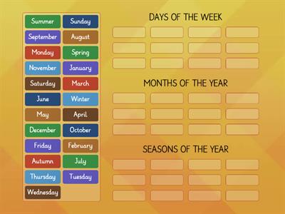 DAYS, MONTHS & SEASONS