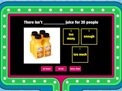 Enough, too much/many