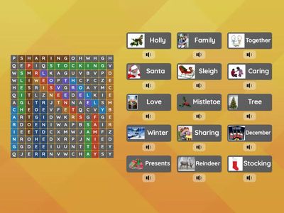 Christmas/NewYears Wordsearch