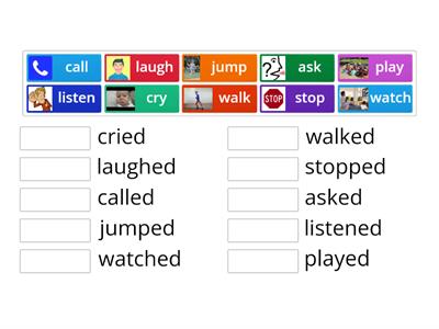 Match the present and past tense of each verb.