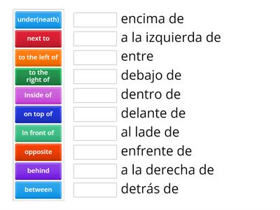 Y10 Spanish - prepositions