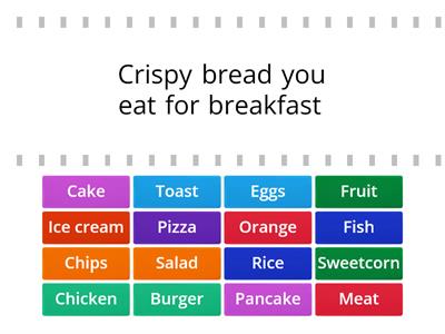 Food - definitions (Pop 2 - unit 6)