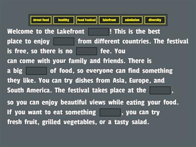 Food festivals (follow up Street Food HW5)