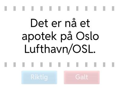 DLA 12b Warm up Riktig eller galt?