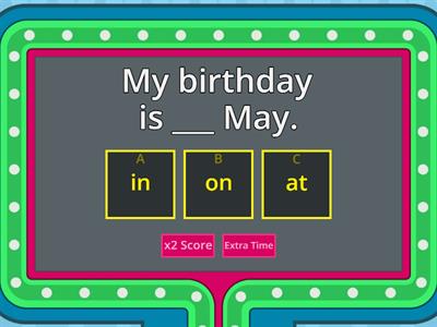 Time Prepositions In, ON, AT