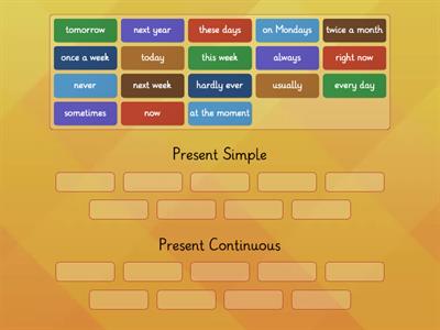 Present Simple / Present Continuous - Time xpressions