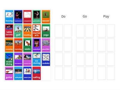 Do,go, play collocations