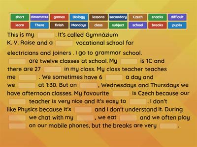 My school - vocabulary (year 1)