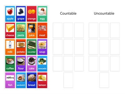 Countable & Uncountable Food G4