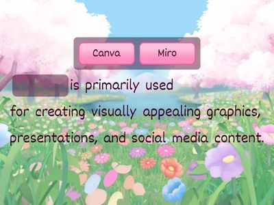 2.3.1 Creating interactive content. Fill in the blank with either Miro or Canva.
